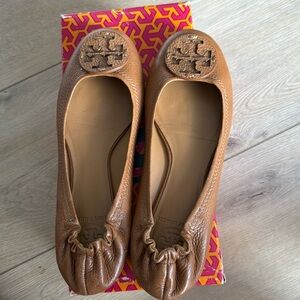 Tory Burch Royal Tan Reva Ballet Flats